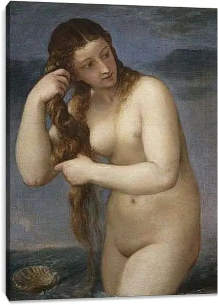 Постер на подрамнике - Венера Анадиомена. Тициан Вечеллио