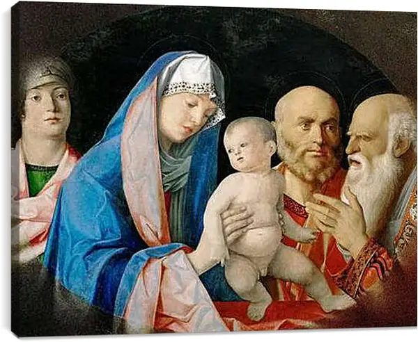Постер на подрамнике - Darbringung Christi im Tempel. Джованни Беллини