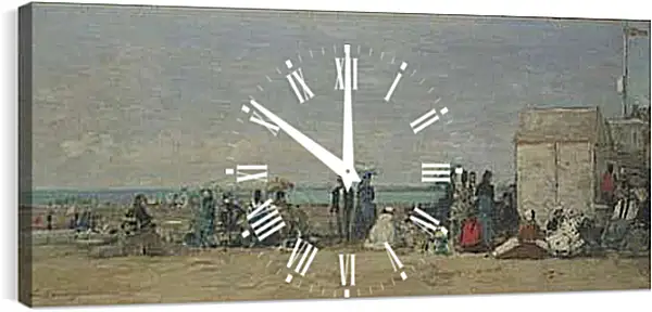 Часы картина - Beach Scene, Trouville (1) Эжен Буден