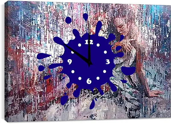 Часы картина - Полусидя на кровати. Эротика