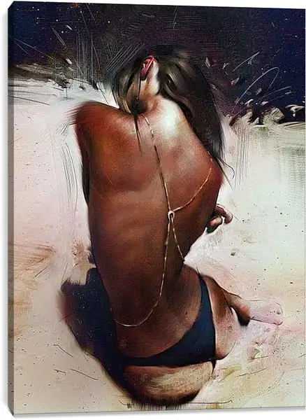 Постер на подрамнике - Загорелая девушка