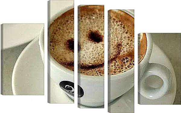 Модульная картина - Улыбка в чашке. Утренний позитив.