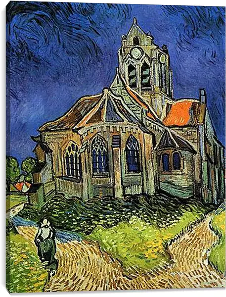 Постер на подрамнике - The Church at Auvers - Церковь в Овере. Винсент Ван Гог