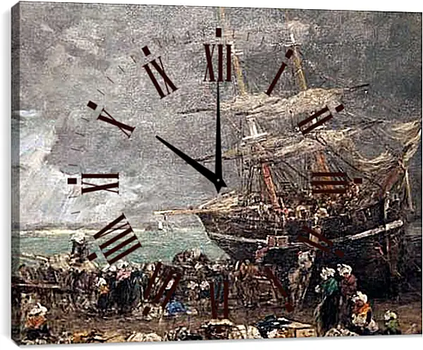 Часы картина - Return of the Terre-Neuvier. Эжен Буден