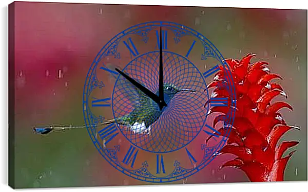 Часы картина - Колибри