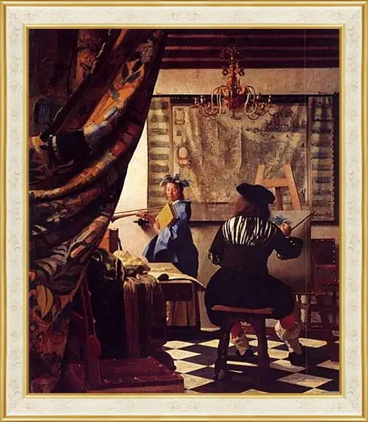 Картина в раме - Die Allegorie der Malerei. Ян (Йоханнес) Вермеер