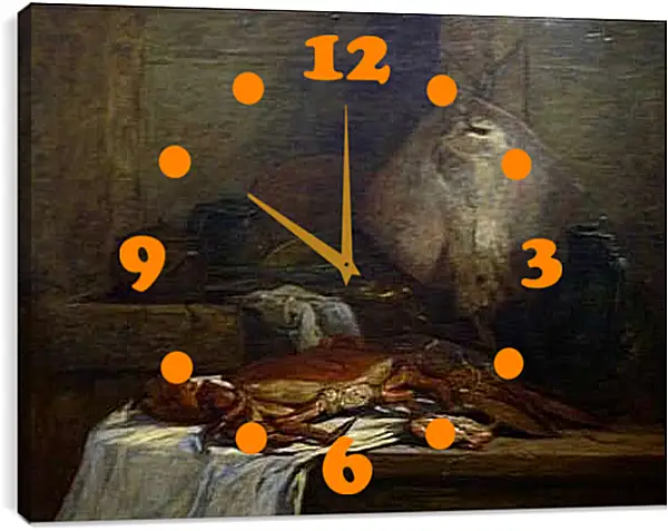 Часы картина - Nature morte a la raie. Эжен Буден