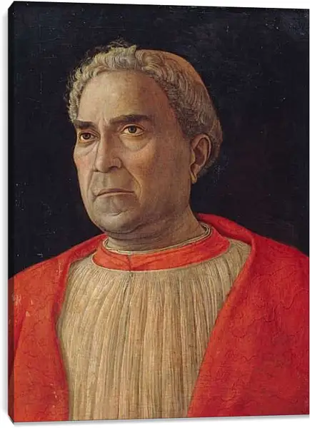 Постер на подрамнике - Портрет кардинала Людовика Тревизана. Андреа Мантенья