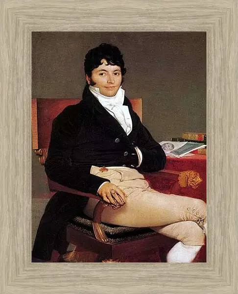 Картина в раме - Portrait of Philibert Riviere. Жан Огюст Доминик Энгр