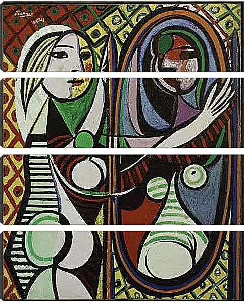 Модульная картина - Девушка перед зеркалом. Пабло Пикассо