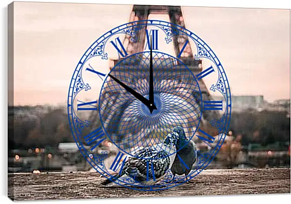 Часы картина - Голуби