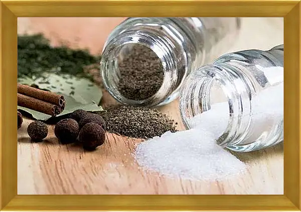Картина в раме - Соль и перец. Ароматы кухни.