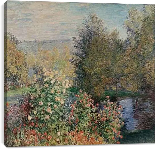 Постер на подрамнике - Corner of the Garden at Montgeron. Клод Моне