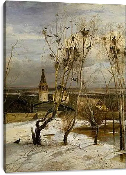 Постер на подрамнике - Грачи прилетели. Саврасов Алексей