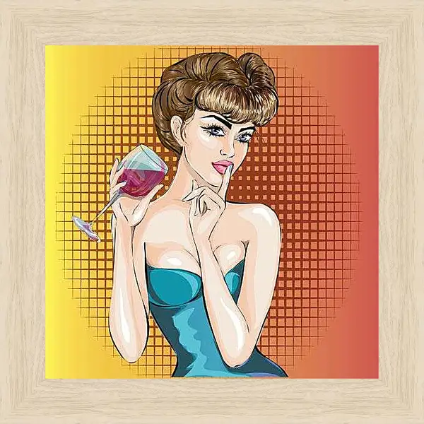 Картина в раме - Девушка-загадка