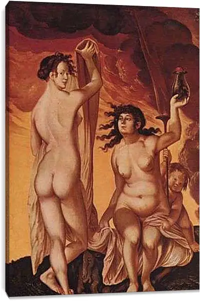 Постер на подрамнике - Zwei Hexen. Ханс Бальдунг