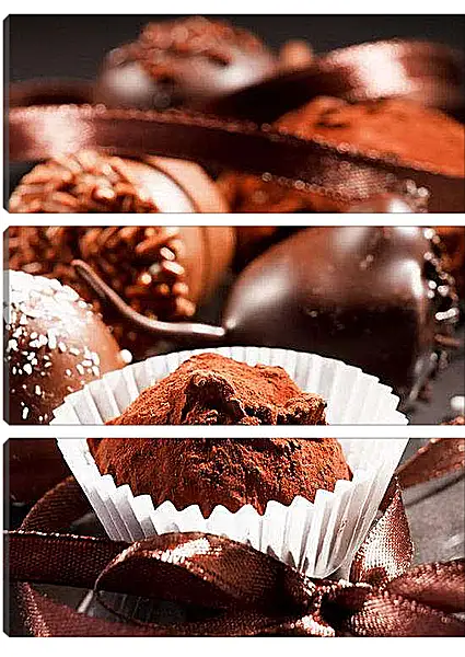 Модульная картина - Трюфельные конфеты. Сладкое искушение.