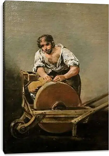 Постер на подрамнике - Grindstone. Франсиско Гойя