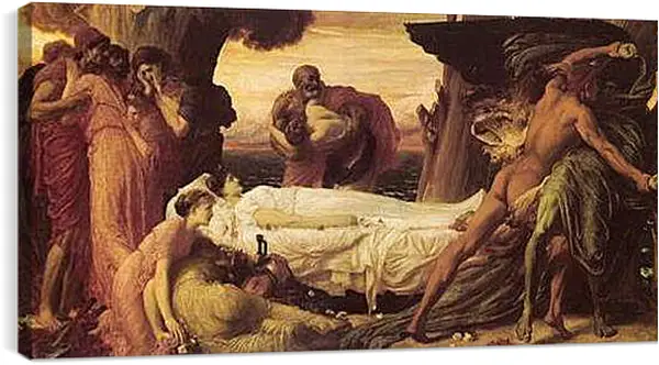 Постер на подрамнике - Hercules Wrestling with Death. Геракл борется со смертью. Барон Фредерик Лейтон