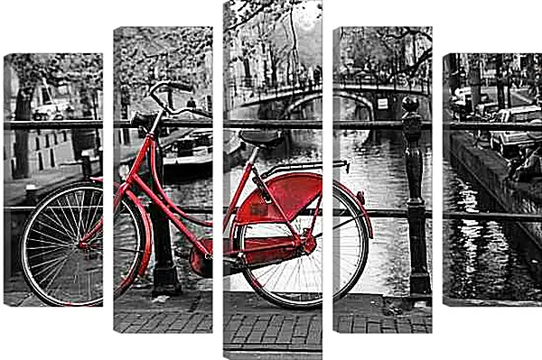 Модульная картина - Красный велосипед