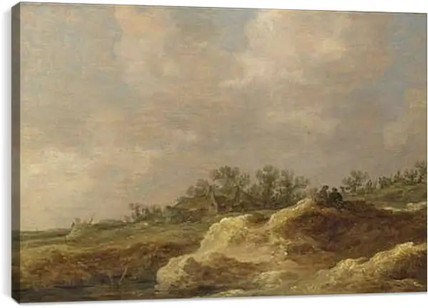 Постер на подрамнике - A Cottage on a Heath. Ян ван Гойен