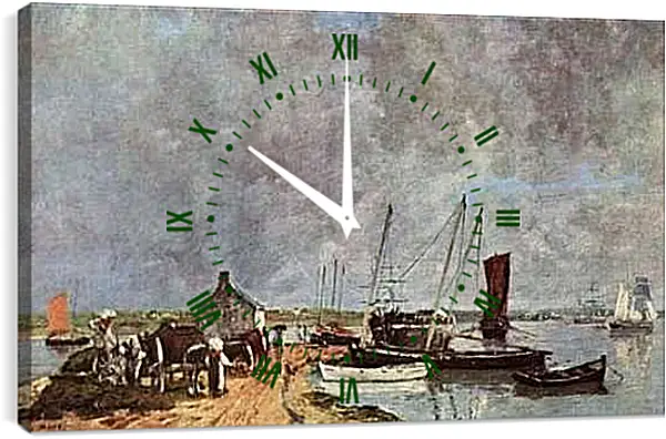 Часы картина - Seehafen. Эжен Буден