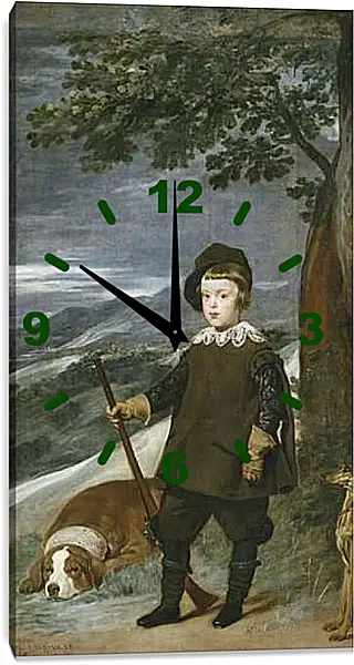 Часы картина - Prince Baltasar Carlos as a Hunter	. Диего Веласкес