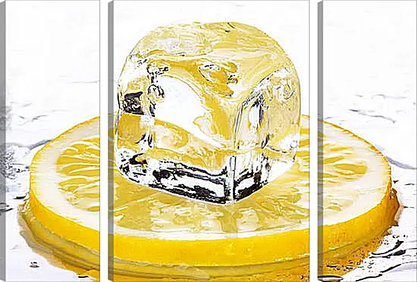 Модульная картина - Кубик льда на лимоне