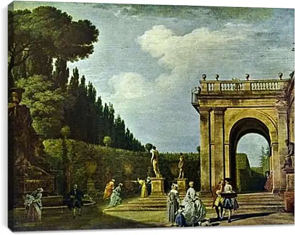 Постер на подрамнике - В парке. Клод Жозеф Верне