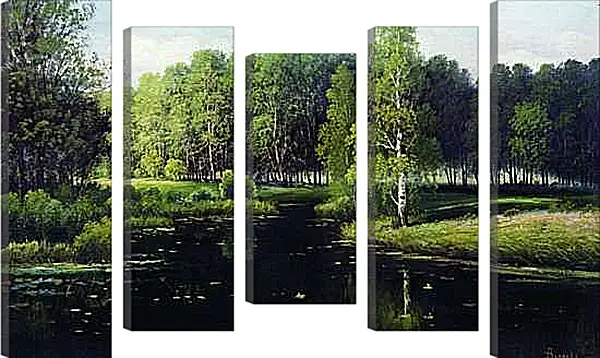 Модульная картина - Лесной пейзаж. Ефим Волков