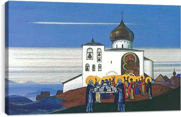 Постер на подрамнике - Звенигород. Рерих Николай