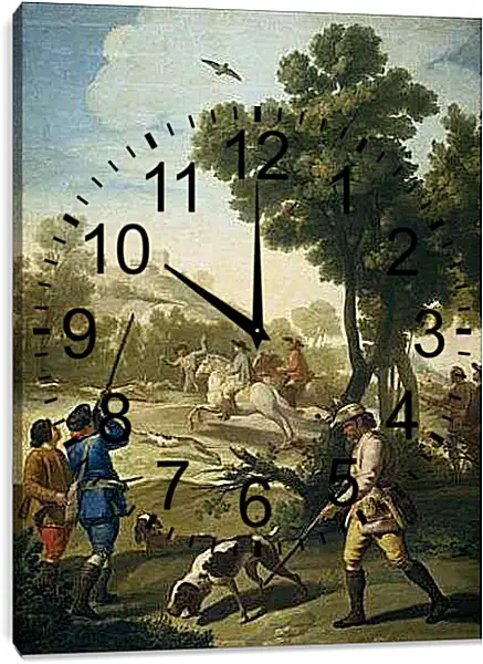 Часы картина - A Hunting Party. Франсиско Гойя