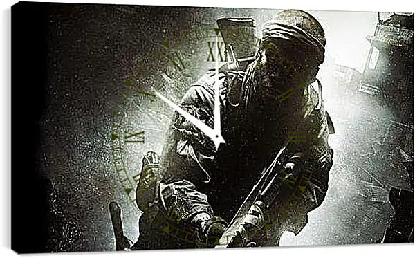 Часы картина - call of duty, soldier, gun