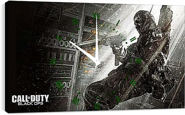Часы картина - call of duty black ops, soldier, gun