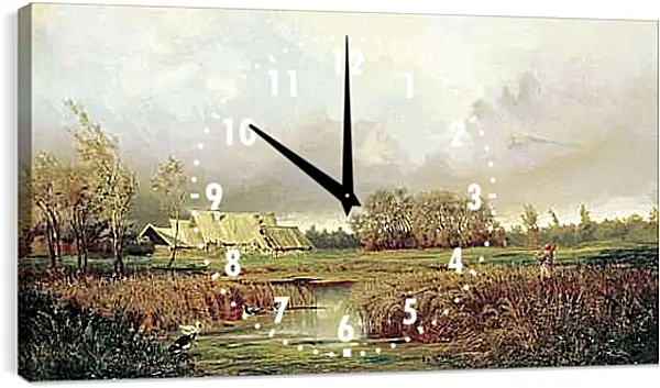 Часы картина - Болото осенью. Ефим Волков