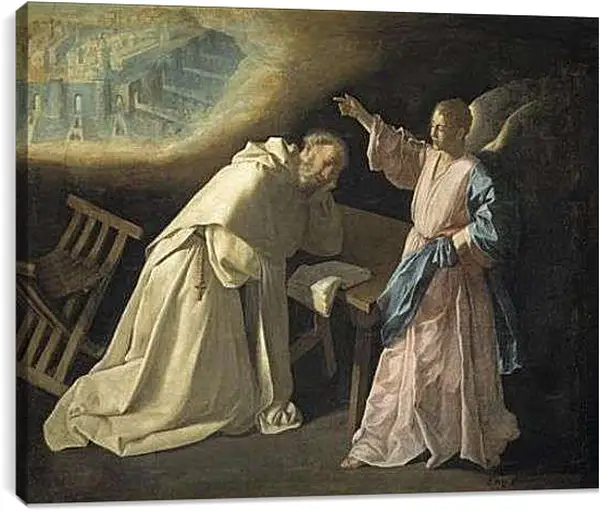 Постер на подрамнике - Saint Peter Naloscos Vision. Видение святого Петра Ноласко. Франсиско де Сурбаран