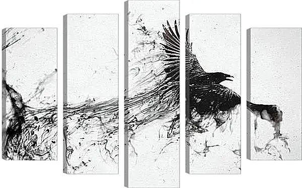 Модульная картина - Чёрный ворон