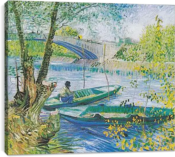 Постер на подрамнике - Рыбная ловля весной. Винсент Ван Гог