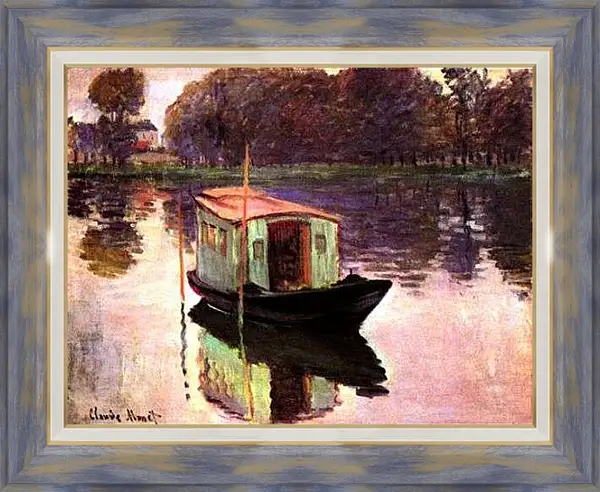 Картина в раме - The Studio Boat. Клод Моне