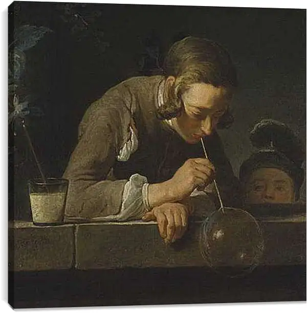 Постер на подрамнике - Seifenblaser. Жан Батист Симеон Шарден