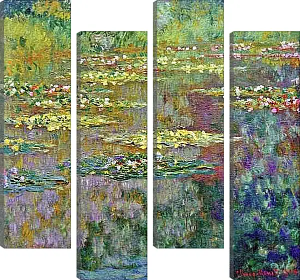 Модульная картина - Sea Rose Pond. Клод Моне