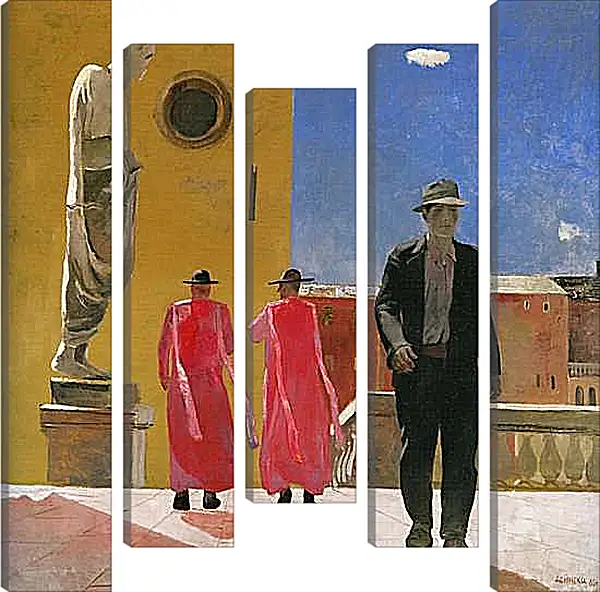 Модульная картина - Улица в Риме. Александр Дейнека