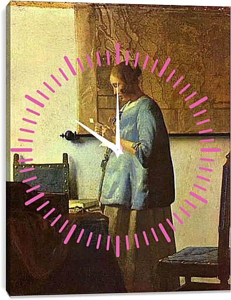 Часы картина - Die Briefleserin. Ян (Йоханнес) Вермеер