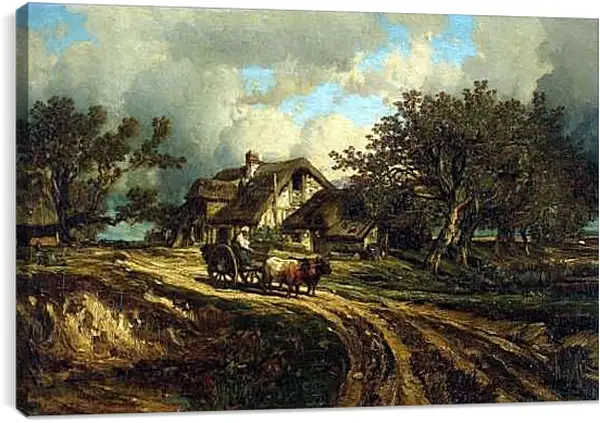 Постер на подрамнике - Деревенский пейзаж. Жюль Дюпре