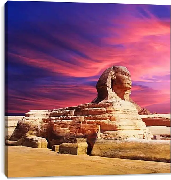 Постер на подрамнике - Сфинкс в лучах заката