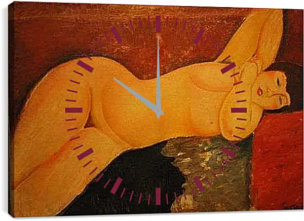 Часы картина - Nu couche.. Обнажённое на кушетке. Амедео Модильяни