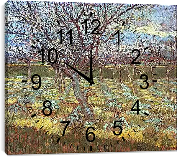 Часы картина - Apricot Tree in Bloom. Винсент Ван Гог