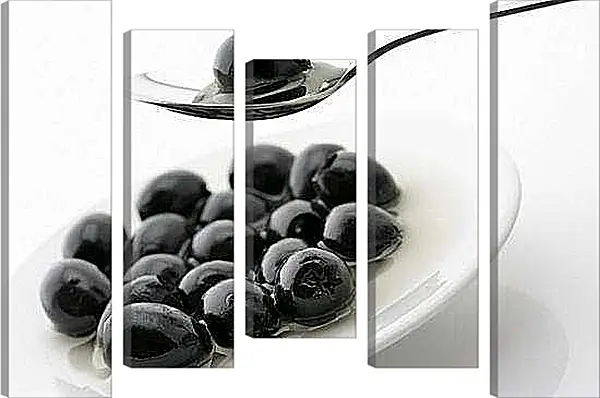 Модульная картина - Маслины с косточками. Черные Оливки.