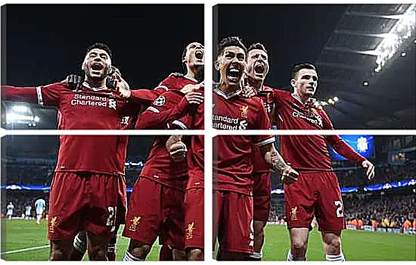 Модульная картина - Празднование гола. Ливерпуль. Liverpool