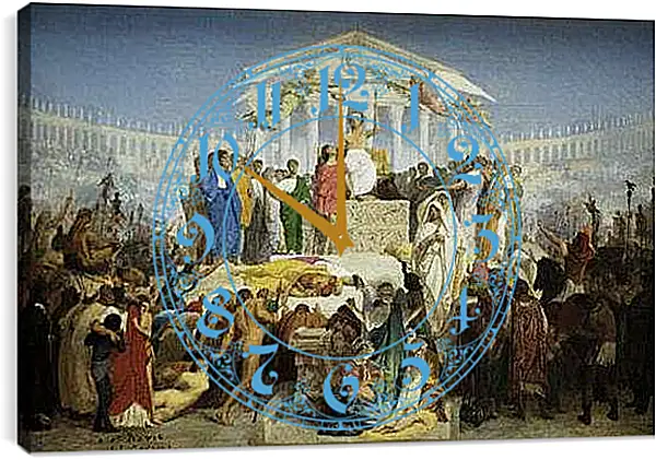 Часы картина - The Age of Augustus - The Birth of Christ. Жан-Леон Жером